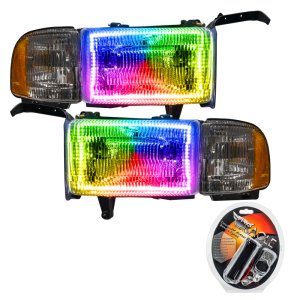 Dodge Ram Headlight Assemblies - ORACLE Lighting - Pre-Assembled Halo ColorSHIFT - `94-`02